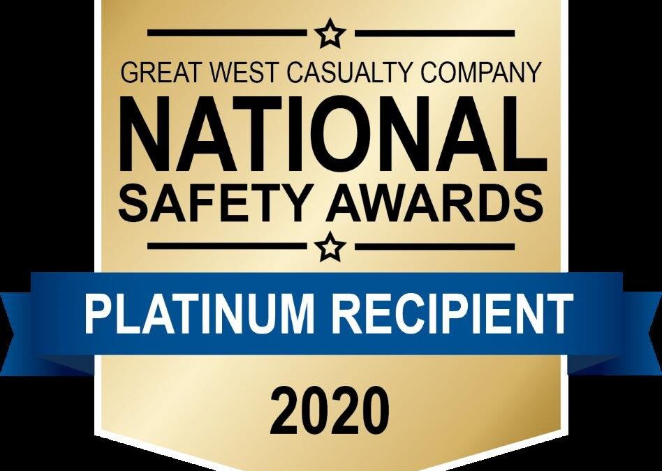 Platinum Safety Award Presented by Great West Casualty Company