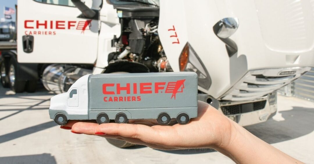 A toy Chief Carriers truck