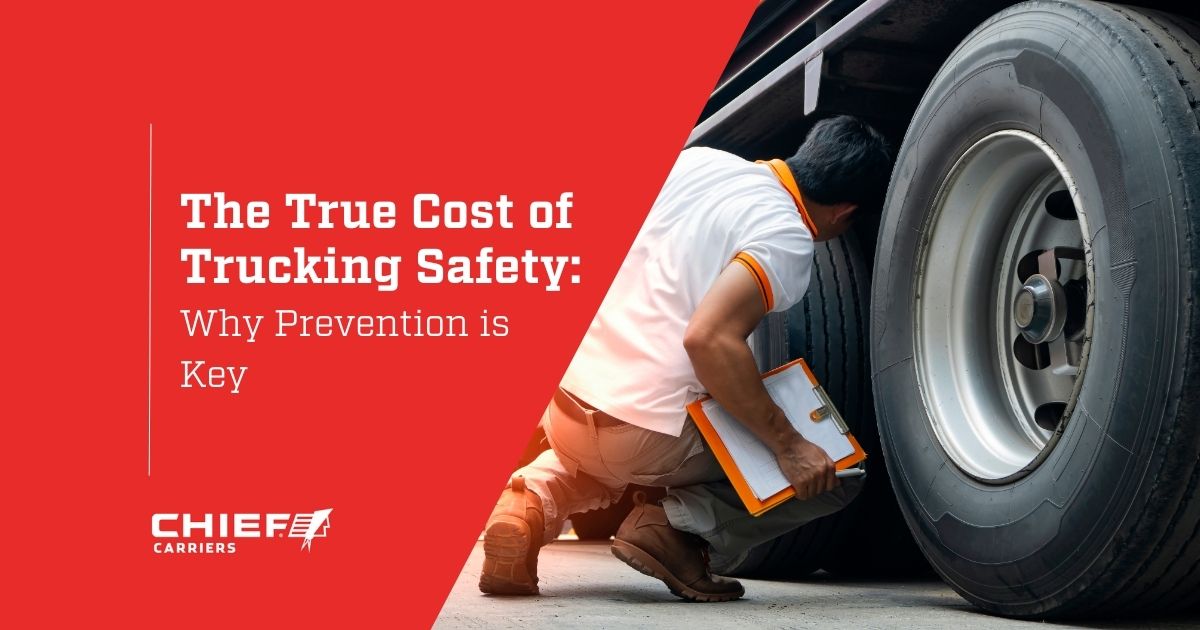 The True Cost of Trucking Safety - man inspecting truck tires