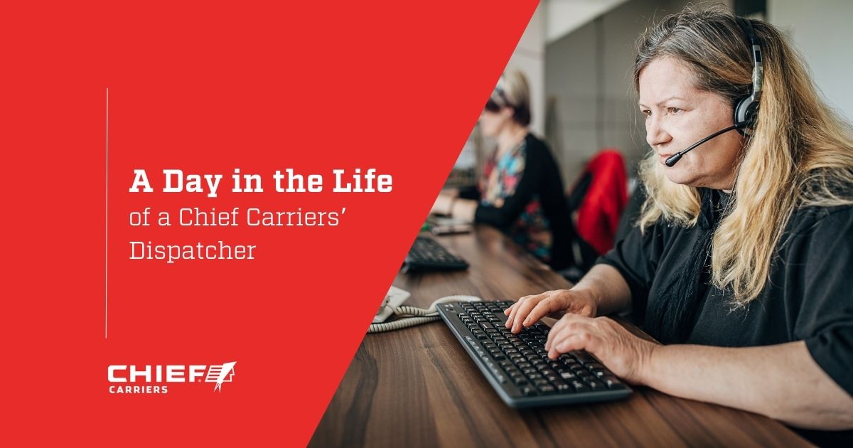 A female dispatcher wearing a headset and typing on a keyboard. Thumbnail image for "A Day in the Life of a Chief Carriers' Dispatcher."
