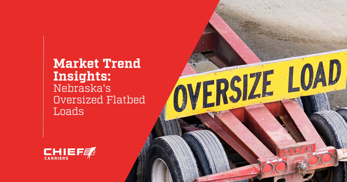 Oversized load sign on a trailer. Thumbnail image for Market Trend Insights: Nebraska's Oversized Flatbed Loads.