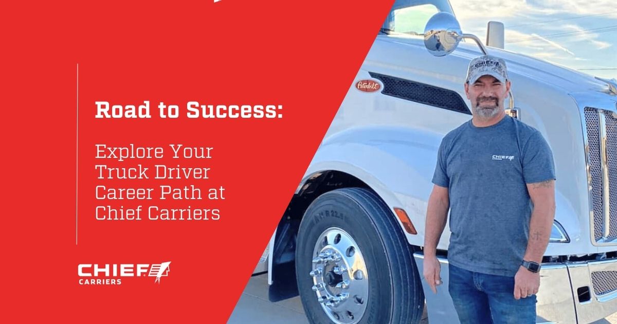 A Chief Carriers driver standing next to a truck. Thumbnail image for Road to Success: Explore Your Truck Driver Career Path at Chief Carriers.