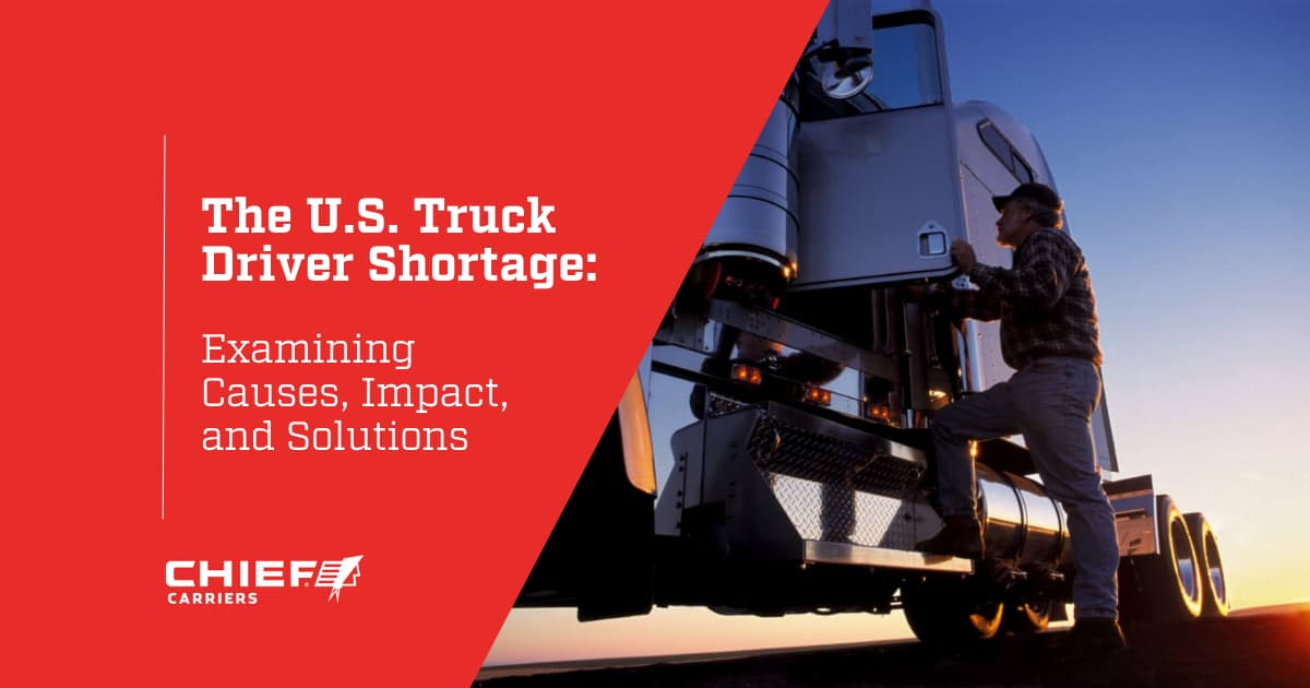 Truck driver getting into the cab of his truck. Thumbnail image for The U.S. Truck Driver Shortage: Examining Causes, Impact, and Solutions.